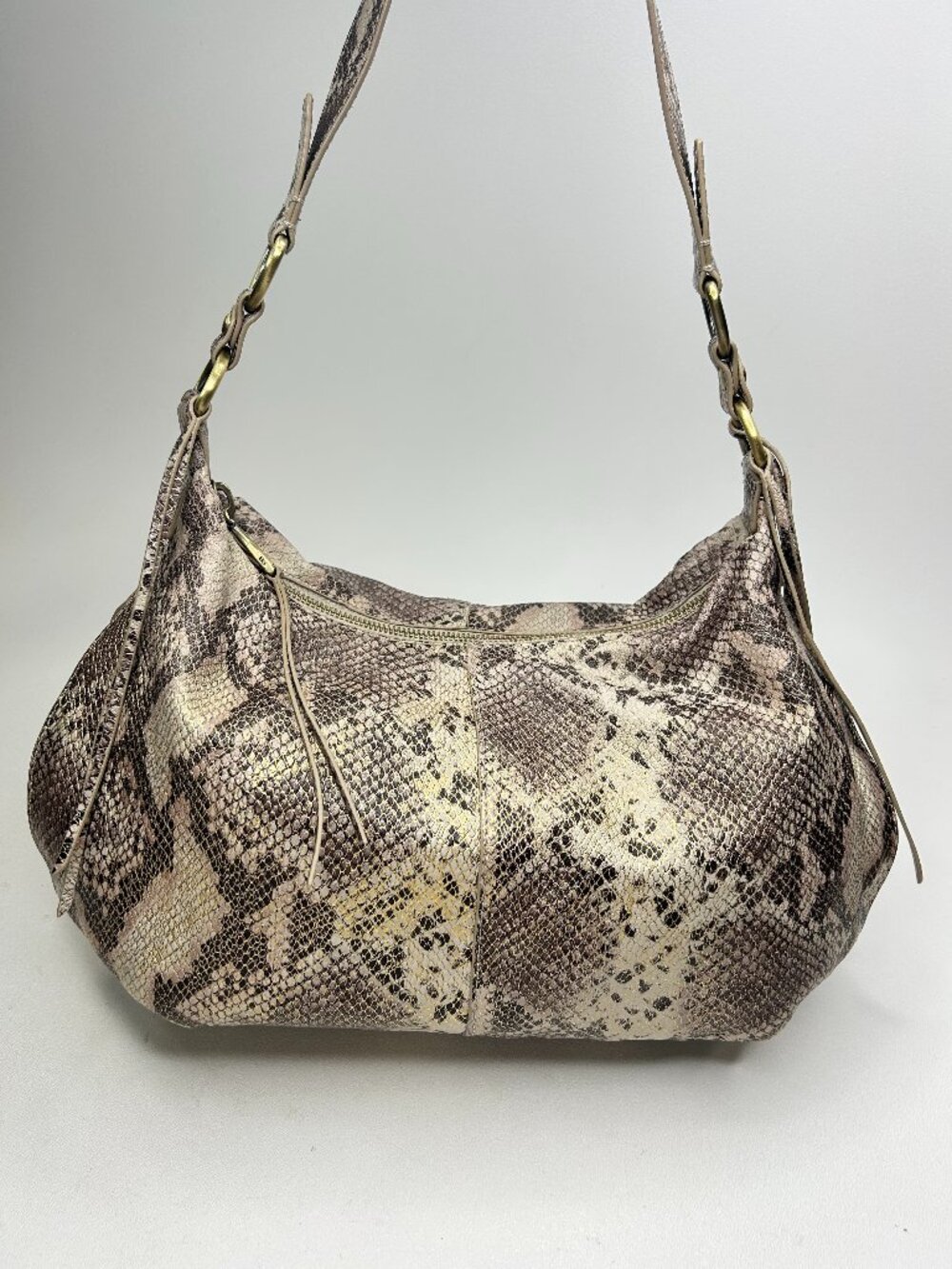 HOBO INTERNATIONAL Lenox Leather Shoulder Handbag In Glam Snake Color $288